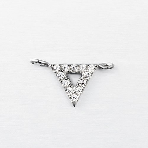 925 sterling silver cz triangle connector charm