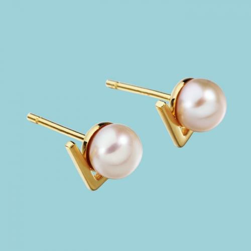 925 sterling silver pearl stud earrings