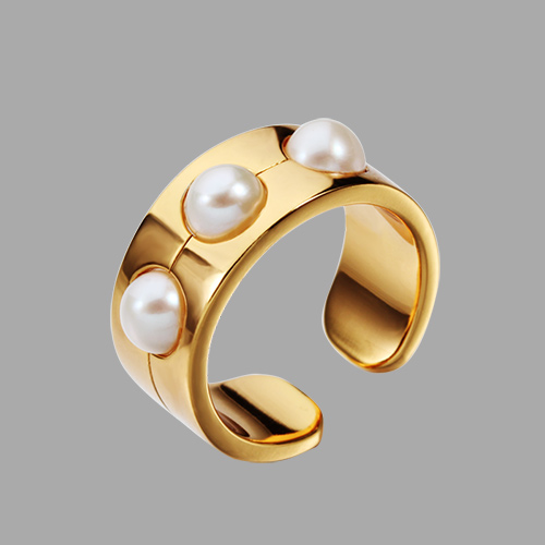 925 sterling silver pearls wide adjustable rings