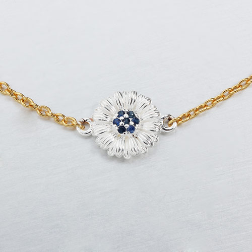 925 sterling silver gemstone flower bracelet