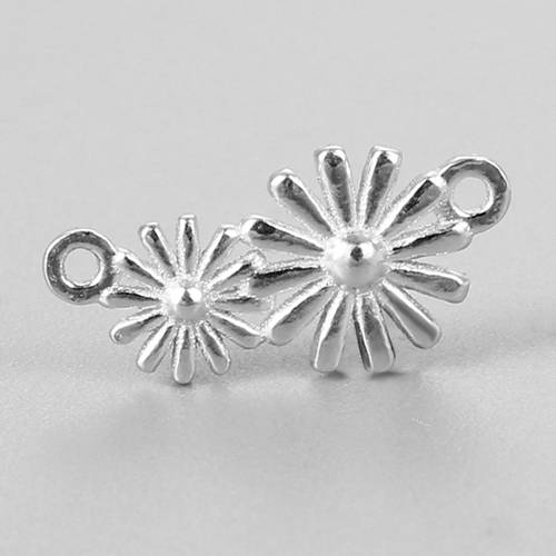 925 sterling silver double flower charms