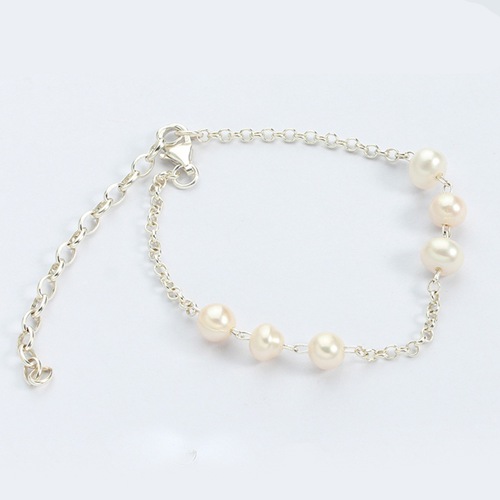 925 sterling silver baby freshwater pearl bracelet