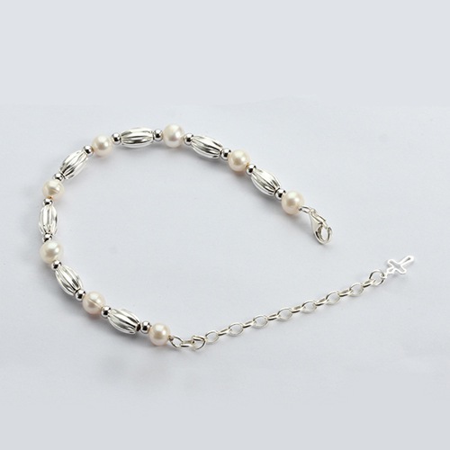 925 sterling silver pearl baby beaded bracelet