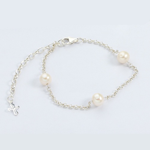 925 sterling silver baby pearl charm bracelet