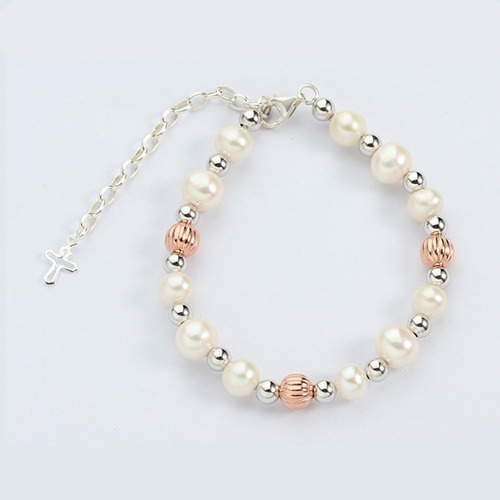 925 sterling silver pearl baby bead bracelet