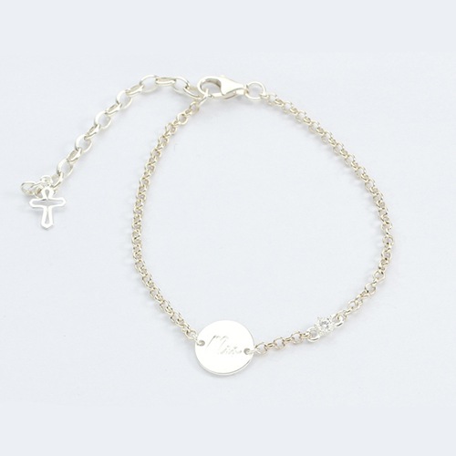 925 sterling silver blank name coin baby bracelet
