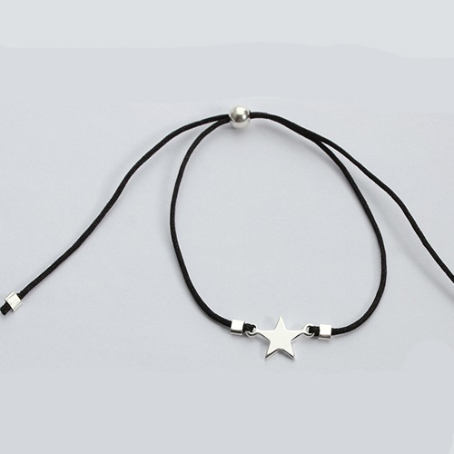 925 sterling silver star cord bracelet