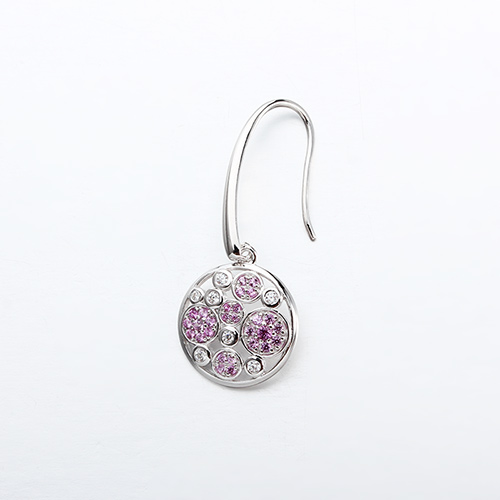 925 sterling silver cz stone round earrings