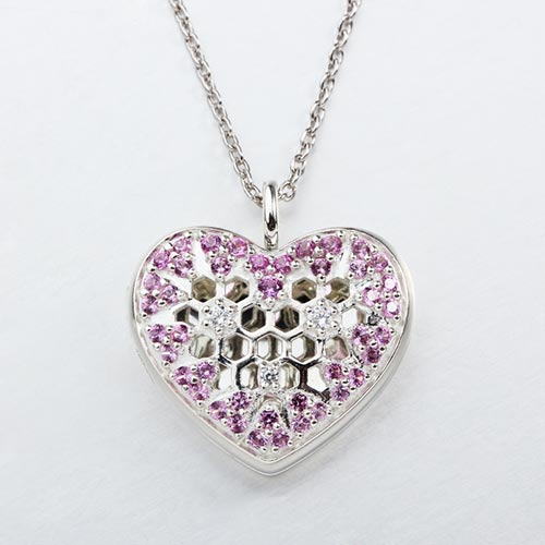 925 sterling silver cz heart pendant
