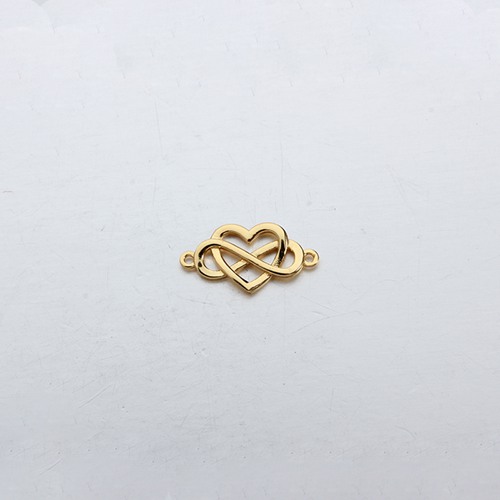 Sterling silver heart connector charm -small size