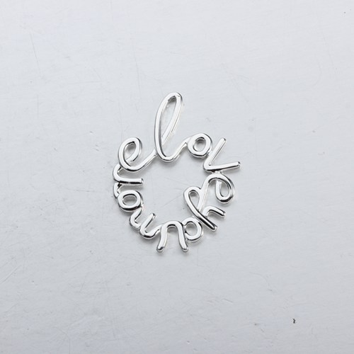 Sterling silver word LOVEYOUMORE pendant -smaller size