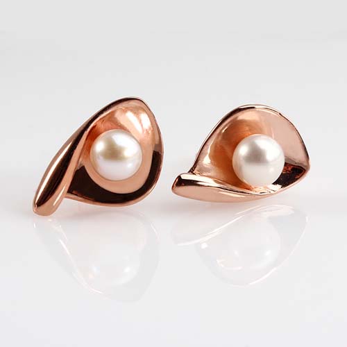 925 sterling silver pearl stud earrings