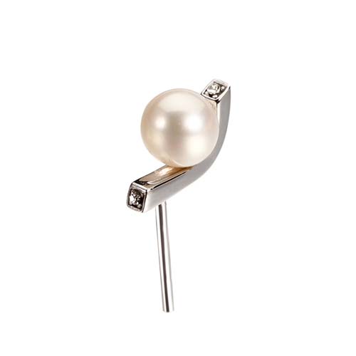 925 sterling silver cz pearl stud earring