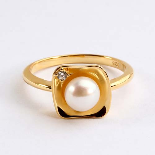 Wholesale 925 sterling silver cz pearl jewelry rings