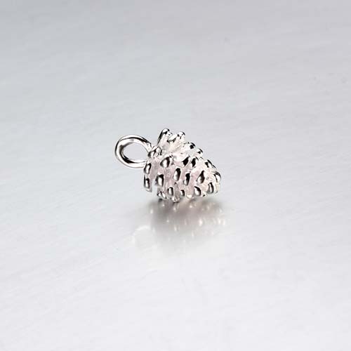Solid 925 sterling silver pine cone charms