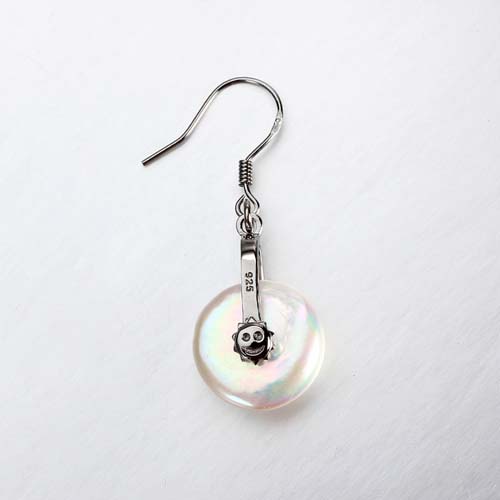925 sterling silver flat pearl hook earrings