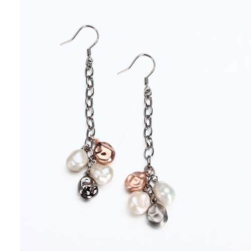 925 sterling silver baroque pearl dangle earrings