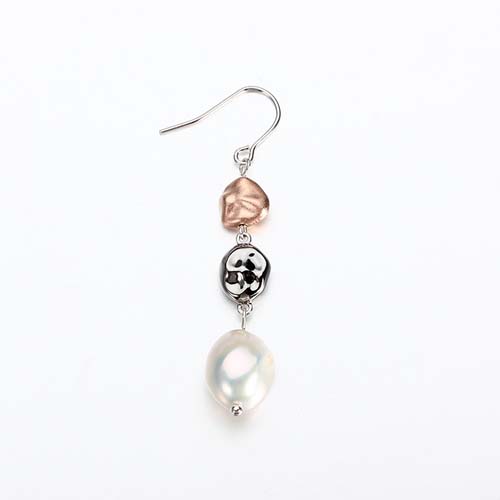 Handmade 925 silver baroque pearl earrings