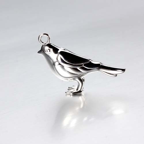 925 sterling silver solid 3d bird charm