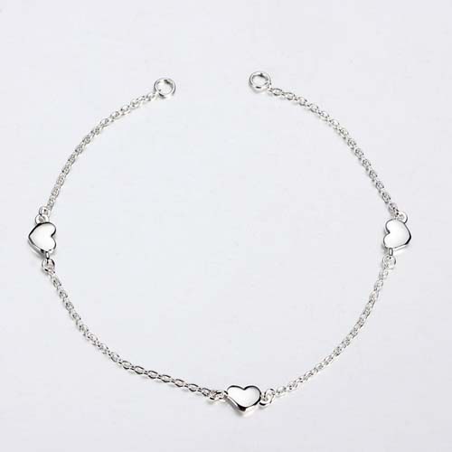 925 sterling silver heart link chain charm connector