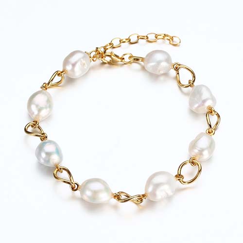 925 sterling silver baroque pearl bracelet
