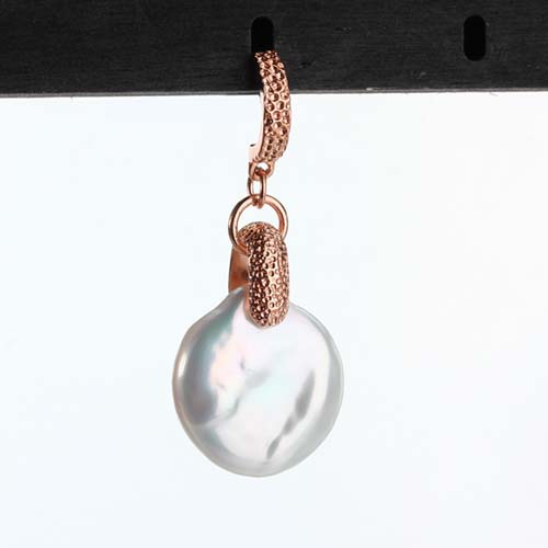 925 sterling silver flat pearl hook earrings