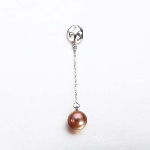 925 sterling silver pink baroque pearl drop earrings
