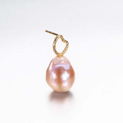 925 sterling silver pink baroque pearl stud earrings