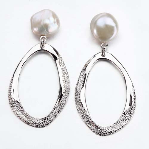 925 sterling silver baroque pearl teardrop earrings