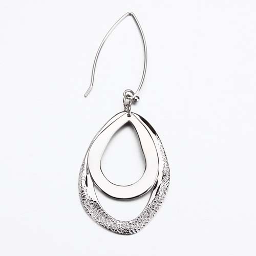 925 sterling silver double teardrop dangle earrings