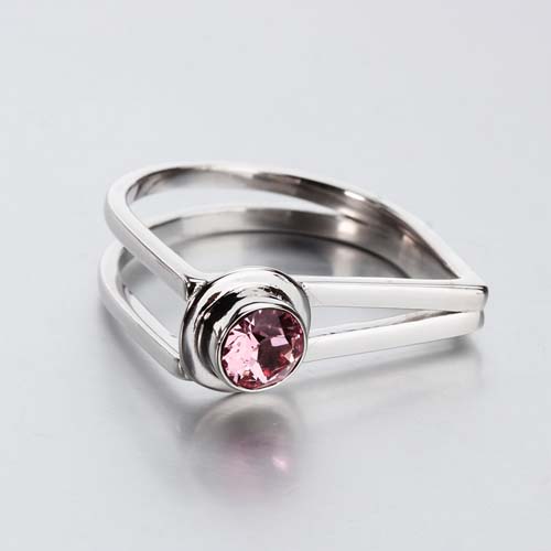 Trendy 925 sterling silver crystal ring