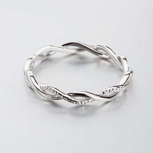 Trendy 925 sterling silver twist wave ring