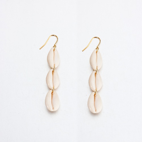 Sterling silver hypoallerge natural cowrie shell earrings