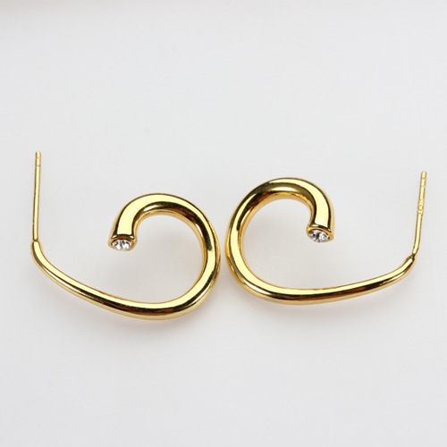 New trending 925 silver crystal spiral earrings