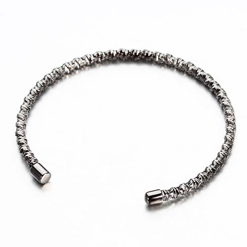 925 sterling silver elastic open bangle