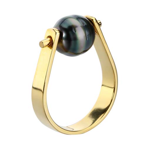 Fashion 925 sterling silver tahiti pearl ring