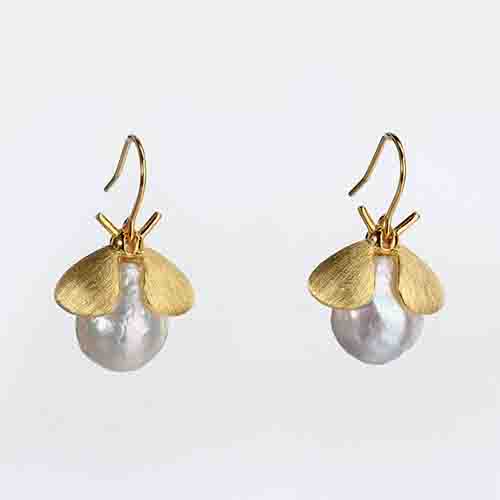 Renfook 925 sterling silver 2019 jewelry earrings with baroque pearl