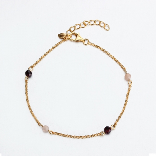 925 sterling silver rose stone and pearl bracelet women/custom bracelets