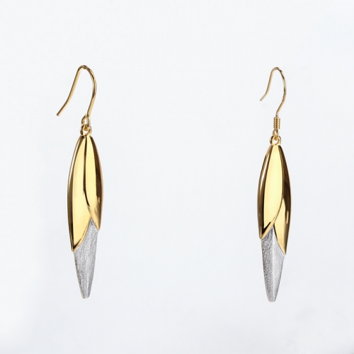 Renfook 925 sterling silver leaves shape women fashion earrings