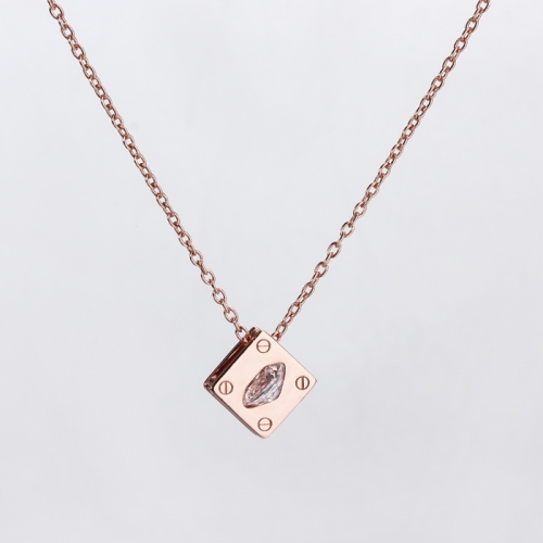 Renfook 925 sterling CZ square box pendant