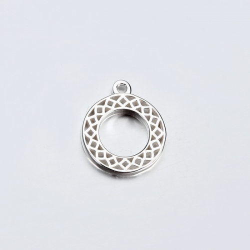 Renfook sterling silver 925 geometry round shape charm
