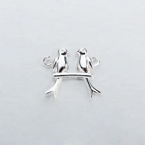 Renfook Sterling silver two birds connector for jewelry making