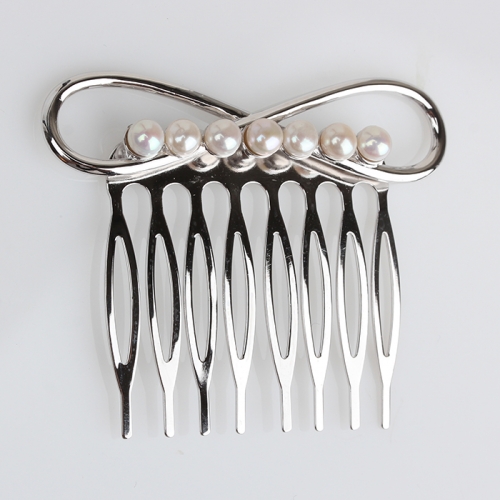 Renfook 925 sterling silver freshwater pearl infinite hair clip