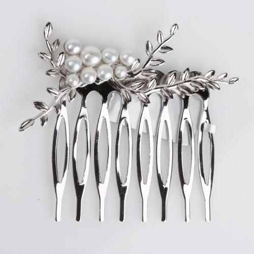 Renfook 925 sterling silver freshwater pearl tree branch hair clip