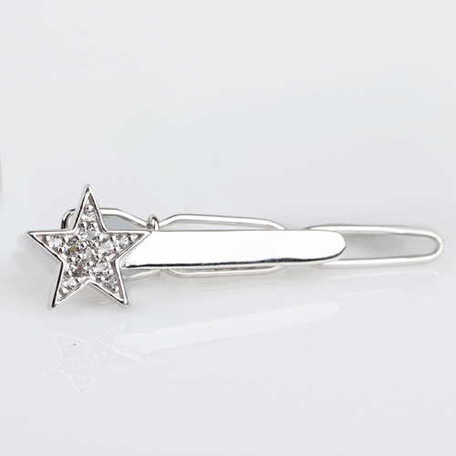 Renfook 925 sterling silver simple star shape hair clip