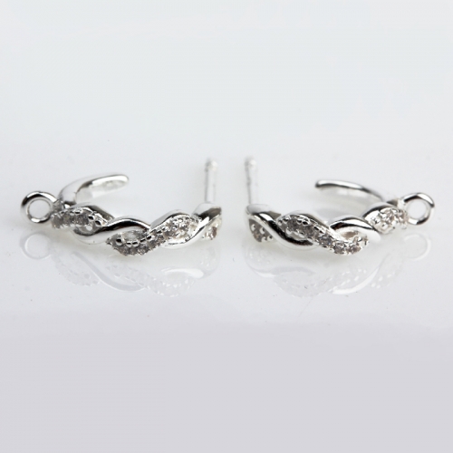 925 sterling silver unique earring hook with loops findings