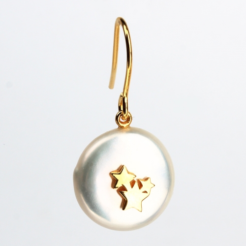 Renfook 925 sterling silver baroque pearl earrings