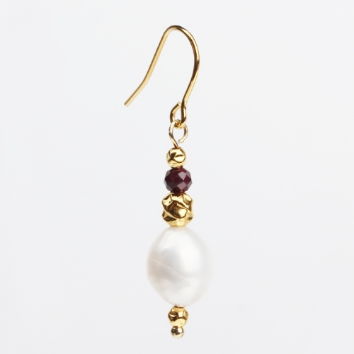 Renfook 925 sterling silver pearl and gemstone women earrings jewelry