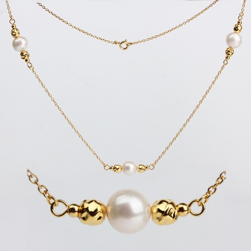 Renfook 925 sterling silver freshwater pearl bead necklace DIY