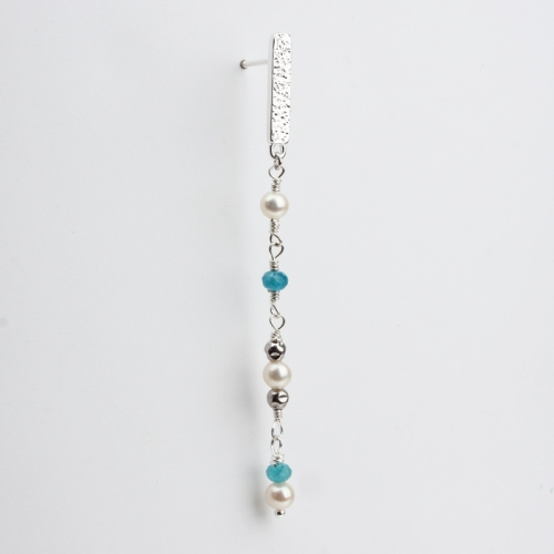 Renfook 925 sterling silver pearl/tianhe stone fashion women earring jewelry